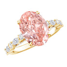Rosec Jewels-3 Carat Oval Lab Grown Pink Diamond Designer Engagement Ring IGI Certified