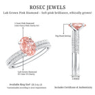 Rosec Jewels-IGI Certified 1 Carat Lab Grown Pink Diamond Oval Wedding Ring Set
