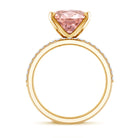4 Carat Elongated Oval Shape Lab Pink Diamond Solitaire Bridal Ring Set IGI Certified Fancy Pink - VS1 - Rosec Jewels