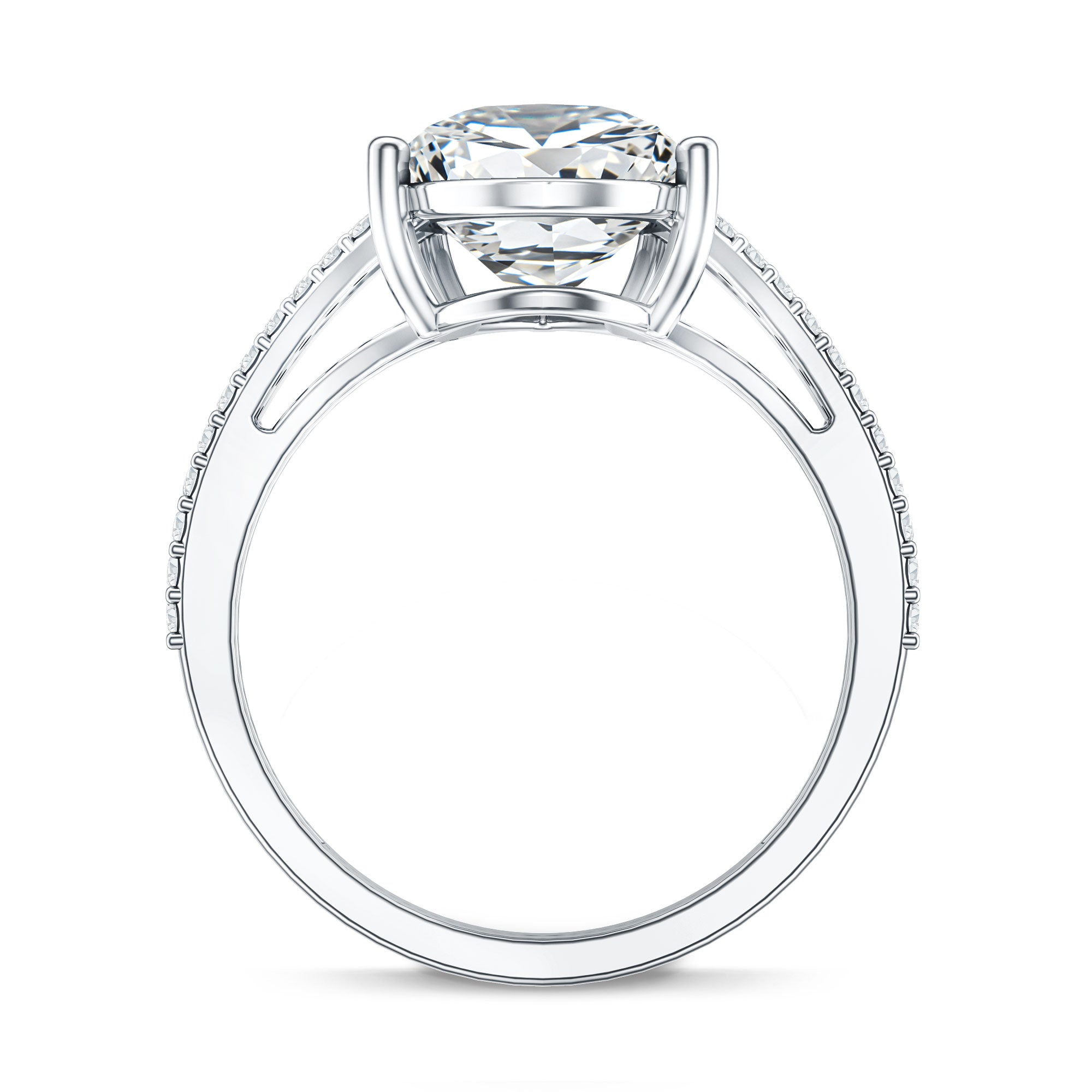 Rosec Jewels-IGI Certified 5 Carat Lab Grown Diamond Statement Engagement Ring with Split Shank