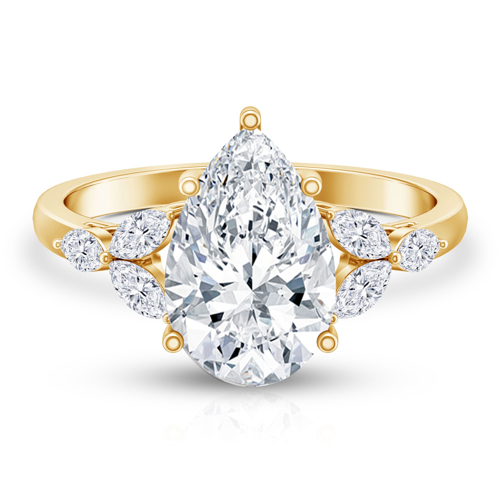 Rosec Jewels-3 Carat Lab Grown Pear Shaped Diamond Engagement Ring with IGI Certificate