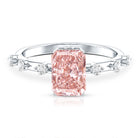 Rosec Jewels-Radiant Cut Lab Pink Diamond 2 Carat Engagement Ring with IGI Certificate