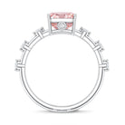 Rosec Jewels-IGI Certified 3 Carat Lab Pink Diamond Radiant Cut Engagement Ring with Spaced Accent