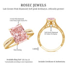 Rosec Jewels-3 Carat Lab Grown Pink Diamond Vintage Engagement Ring with IGI Certificate