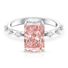 Rosec Jewels-IGI Certified 4 Carat Lab Grown Pink and White Diamond Radiant Cut Engagement Ring