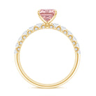 Rosec Jewels-Lab Grown Pink Diamond 2 Carat Radiant Cut Engagement Ring IGI Certified