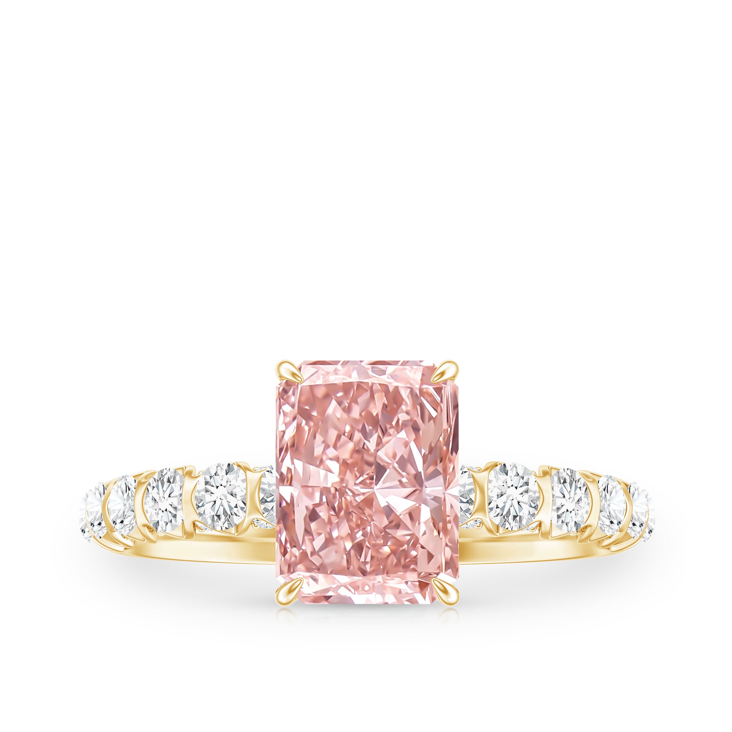 Rosec Jewels-Lab Grown Pink Diamond 2 Carat Radiant Cut Engagement Ring IGI Certified