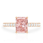 Rosec Jewels-2 Ct Radiant Cut Lab Grown Pink Diamond Hidden Halo Engagement Ring IGI Certified
