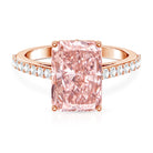Rosec Jewels-Radiant Cut 5 Carat Lab Grown Pink Diamond Engagement Ring with IGI Certificate