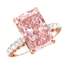 5 Carat Radiant Lab Grown Pink Diamond Huge Statement Ring with IGI Certificate Fancy Pink - VS1 - Rosec Jewels