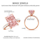 5 Carat Radiant Lab Grown Pink Diamond Huge Statement Ring with IGI Certificate Fancy Pink - VS1 - Rosec Jewels