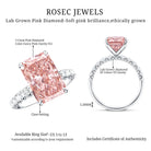 5 Carat Radiant Lab Grown Pink Diamond Huge Statement Ring with IGI Certificate Fancy Pink - VS1 - Rosec Jewels