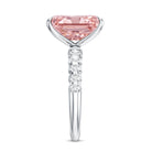 5 Carat Radiant Lab Grown Pink Diamond Huge Statement Ring with IGI Certificate Fancy Pink - VS1 - Rosec Jewels