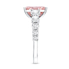 Rosec Jewels-IGI Certified 3 Ct Lab Grown Pink and White Diamond Side Stone Engagement Ring
