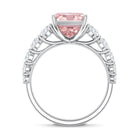 5 Carat Radiant Lab Grown Pink and White Diamond Side Stone Engagement Ring IGI Certified Fancy Pink - VS1 - Rosec Jewels