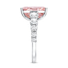 5 Carat Radiant Lab Grown Pink and White Diamond Side Stone Engagement Ring IGI Certified Fancy Pink - VS1 - Rosec Jewels