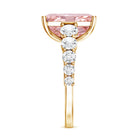 5 Carat Radiant Lab Grown Pink and White Diamond Side Stone Engagement Ring IGI Certified Fancy Pink - VS1 - Rosec Jewels