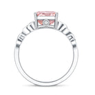 Rosec Jewels-IGI Certified 4 Carat Lab Grown Pink Diamond Radiant Engagement Ring with Celtic Knot