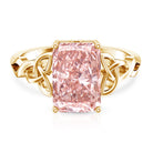 Rosec Jewels-IGI Certified 4 Carat Lab Grown Pink Diamond Radiant Engagement Ring with Celtic Knot
