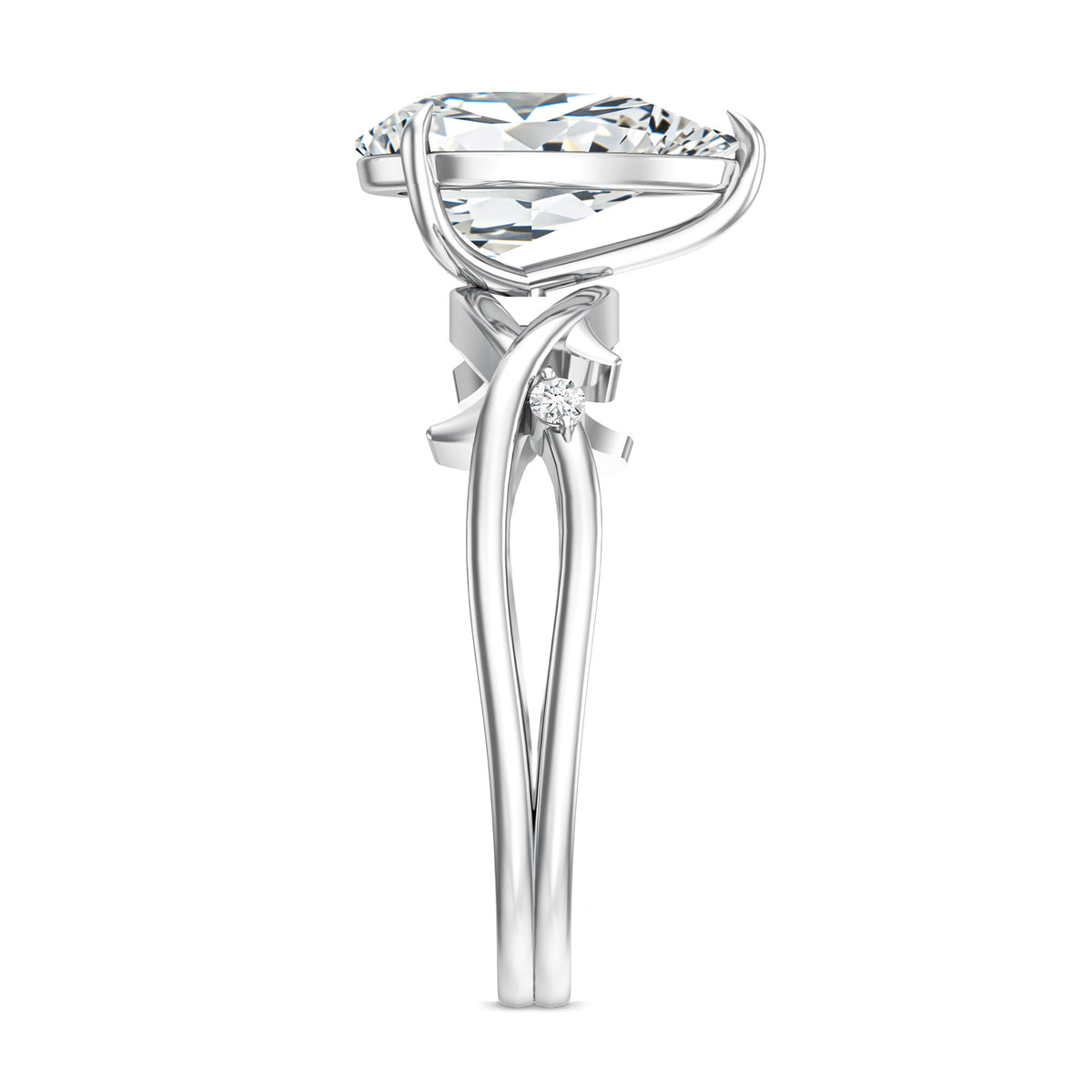 2 Carat Lab Grown Pear Cut Diamond Nature Engagement Ring with IGI Certificate Lab - ( E-VS1 ) - Rosec Jewels
