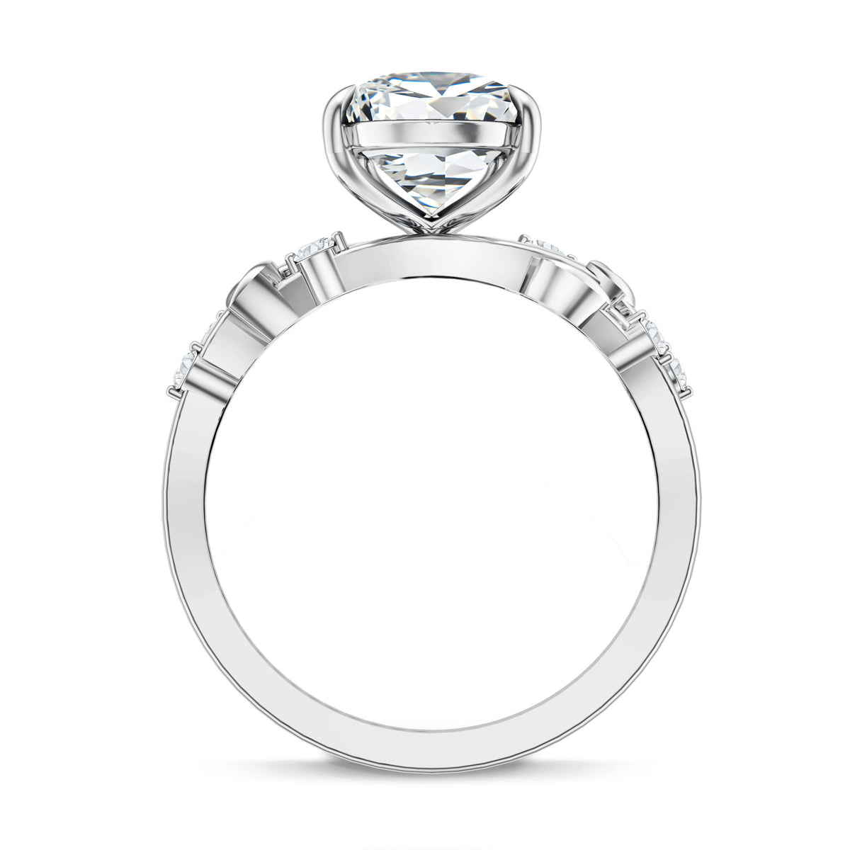 Nature Inspired 3 Carat Lab Grown Diamond Vine Engagement Ring with IGI Certificate Lab - ( E-VS1 ) - Rosec Jewels