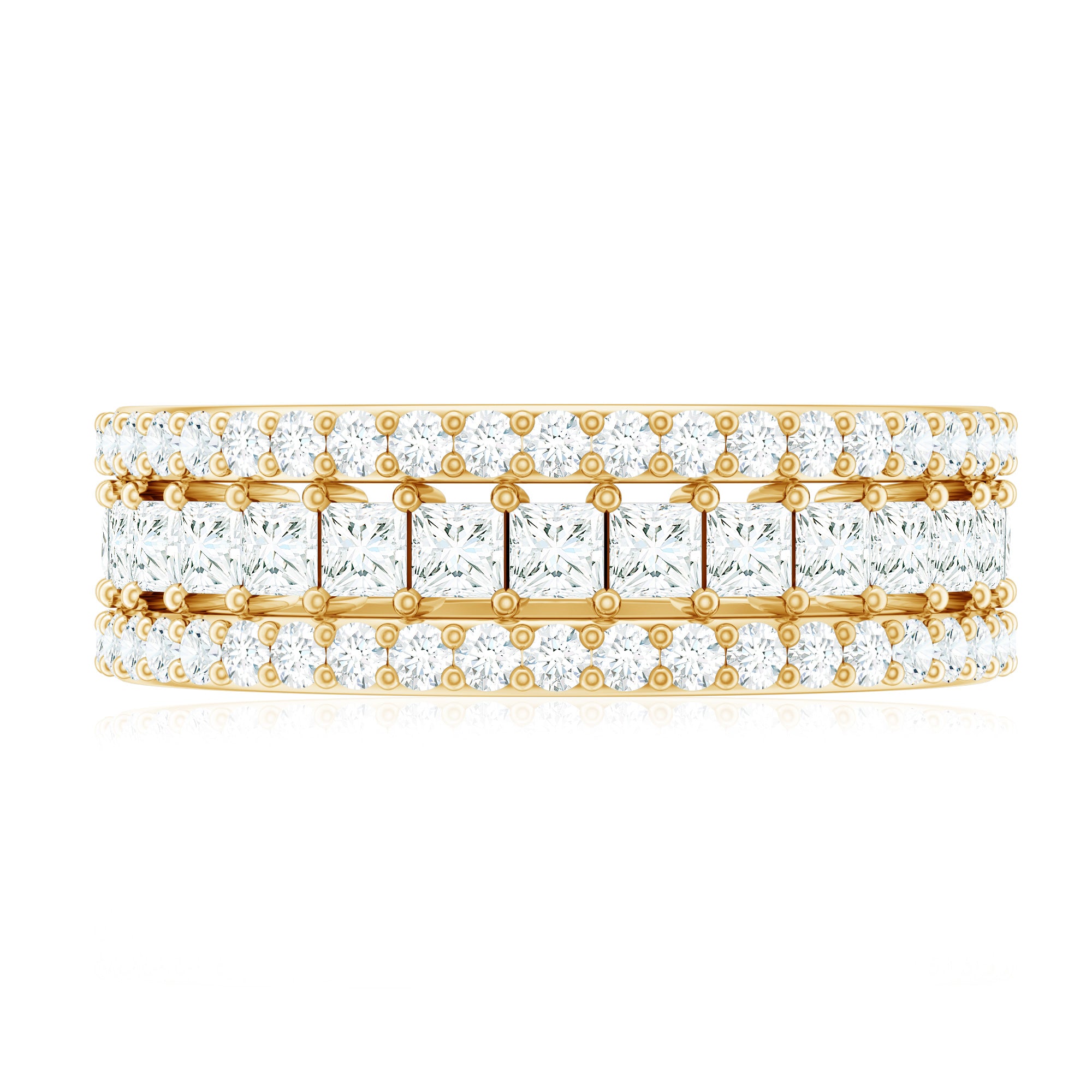Zircon Stackable Band Ring Set of 3 AAAA - Rosec Jewels