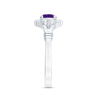 Rosec Jewels-1 CT Amethyst and Diamond Halo Split Shank Ring