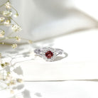 Real Pink Tourmaline and Diamond Engagement Ring in Split Shank AAA - Rosec Jewels