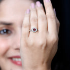 Real Pink Tourmaline and Diamond Engagement Ring in Split Shank AAA - Rosec Jewels