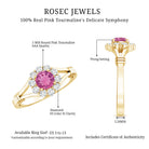 Real Pink Tourmaline and Diamond Engagement Ring in Split Shank AAA - Rosec Jewels