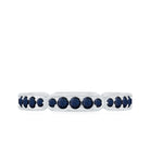 Blue Sapphire Eternity Ring with Milgrain Detailing Blue Sapphire - ( AAA ) - Quality - Rosec Jewels