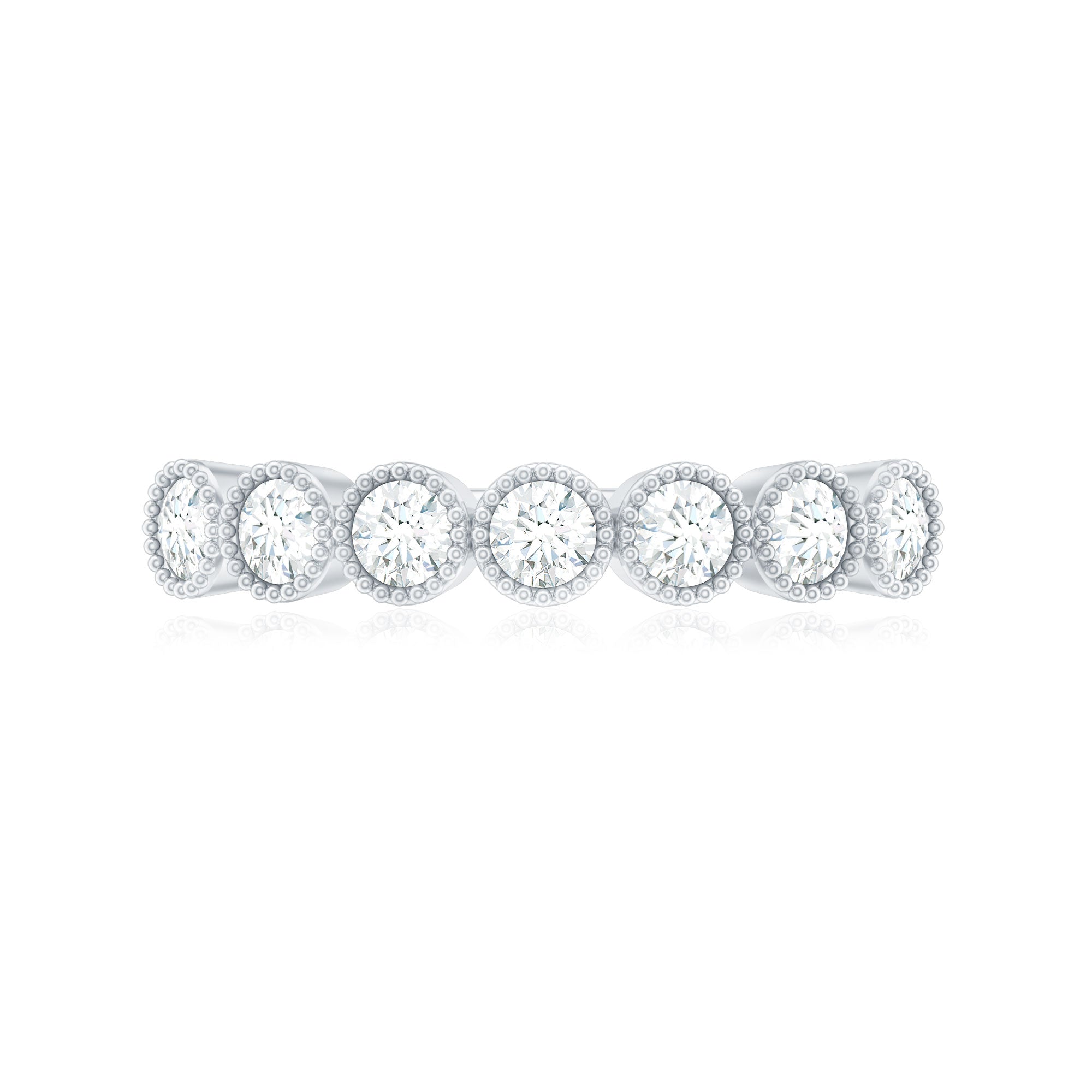 Certified Diamond Anniversary Band in Bezel Setting Natural - ( HI-SI ) - Rosec Jewels