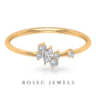 1/4 CT Natural Diamond Minimal Promise Ring in Gold Diamond - ( HI-SI ) - Color and Clarity - Rosec Jewels