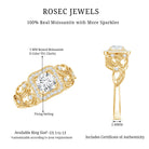 Certified Moissanite Art Deco Engagement Ring for Women D-VS1 - Rosec Jewels