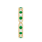 Emerald and Diamond Alternating Eternity Ring AAA - Rosec Jewels