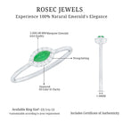 Marquise Emerald East West Promise Ring with Diamond Halo AAA - Rosec Jewels