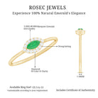 Marquise Emerald East West Promise Ring with Diamond Halo AAA - Rosec Jewels