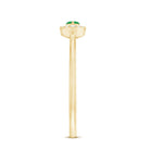 Marquise Emerald East West Promise Ring with Diamond Halo AAA - Rosec Jewels