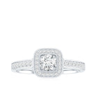 Moissanite Round Halo Engagement Ring with Certificate D-VS1 - Rosec Jewels