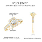 Moissanite Round Halo Engagement Ring with Certificate D-VS1 - Rosec Jewels