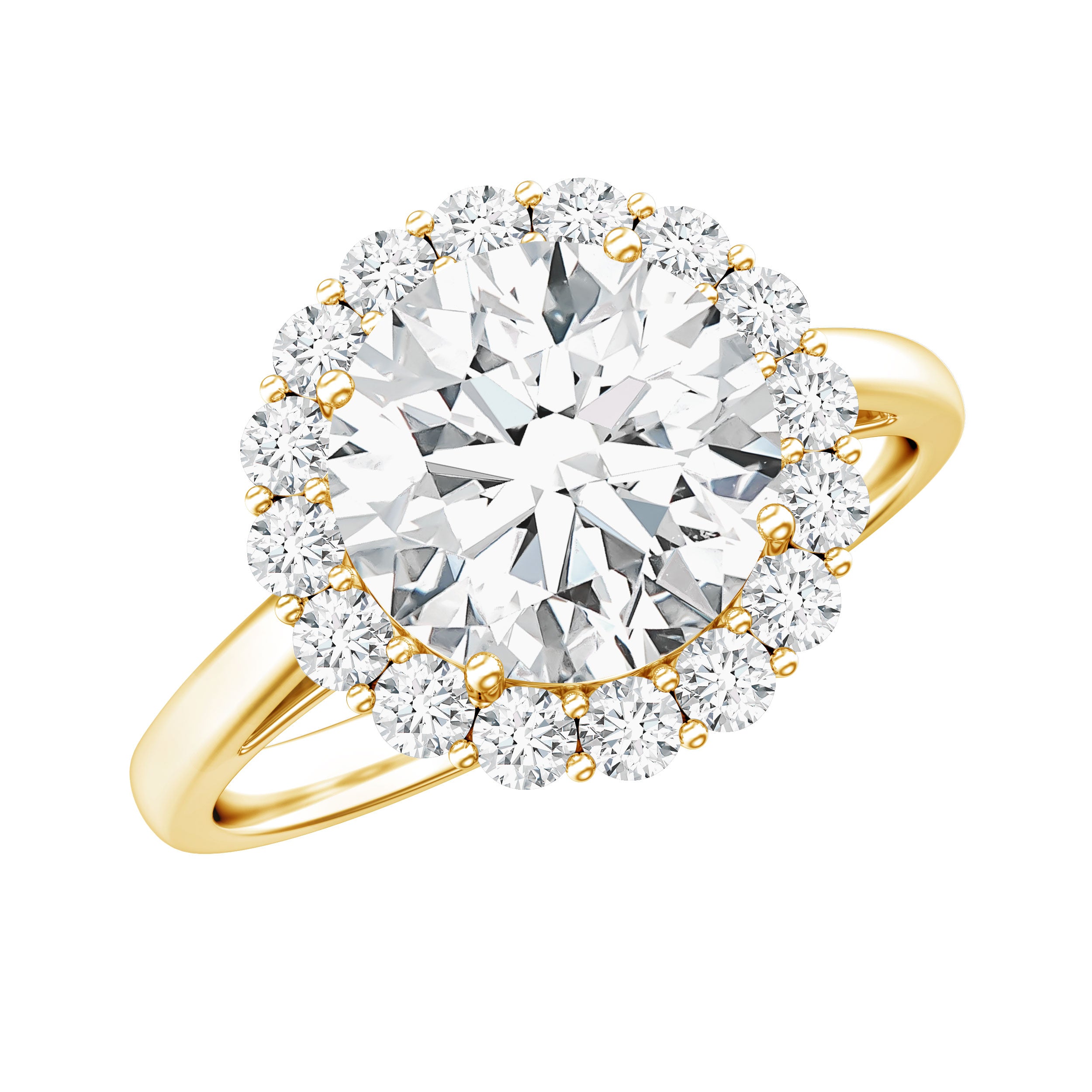 Classic Round Cut Moissanite Big Engagement Ring D-VS1 - Rosec Jewels
