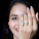 Rosec Jewels-Certified 2 Carat Round Moissanite Bridal Ring Set For Wedding