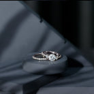 Rosec Jewels-Certified 2 Carat Round Moissanite Bridal Ring Set For Wedding