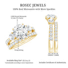 Rosec Jewels-Certified 2 Carat Round Moissanite Bridal Ring Set For Wedding