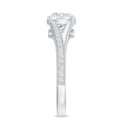 Round Moissanite Solitaire Engagement Ring with Split Shank D-VS1 - Rosec Jewels