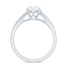Round Moissanite Solitaire Engagement Ring with Split Shank D-VS1 - Rosec Jewels