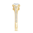 Round Moissanite Solitaire Engagement Ring with Split Shank D-VS1 - Rosec Jewels
