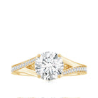 Round Moissanite Solitaire Engagement Ring with Split Shank D-VS1 - Rosec Jewels