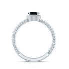 Rosec Jewels-Solitaire 6MM Black Onyx Engagement Ring with Twisted Rope Design