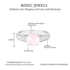 Solitaire Rose Quartz Engagement Ring with Diamond Side Stones Rose Quartz - ( AAA ) - Quality - Rosec Jewels